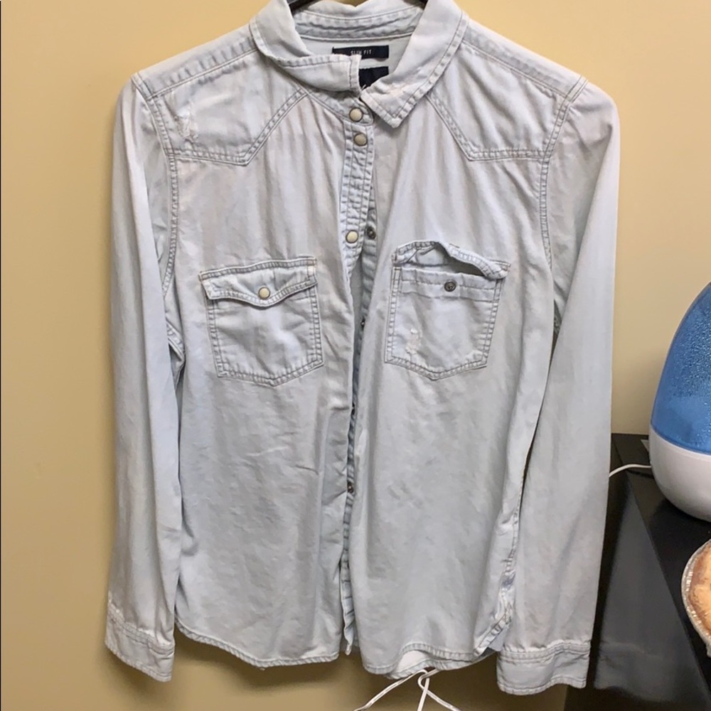 long sleeve jean shirt